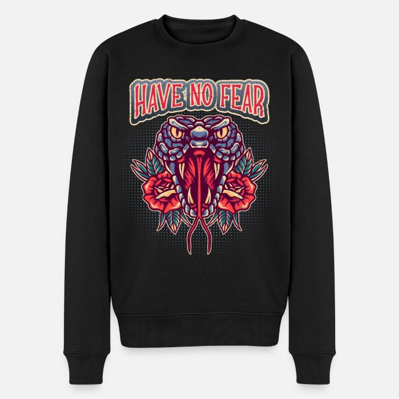 Kobra-Schlange, Horror, Comic Spruch Have-No-Fear - Männer Premium Bio Pullover - Schwarz