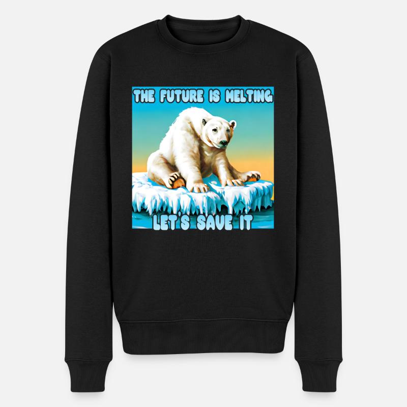 The Future is melting - Männer Premium Bio Pullover - Schwarz