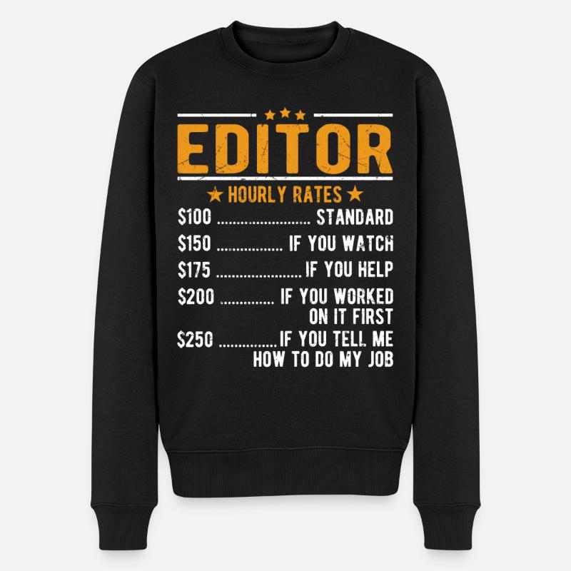 Editor Hourly Wage - Men's Premium Organic Jumper - black