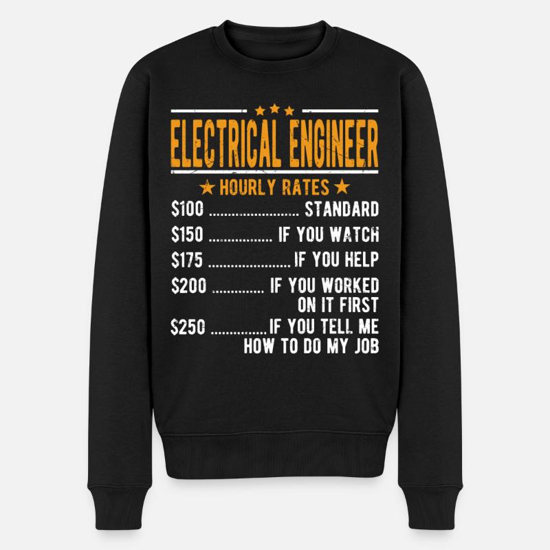 Electrical engineer hourly wage - Men's Premium Organic Jumper - black