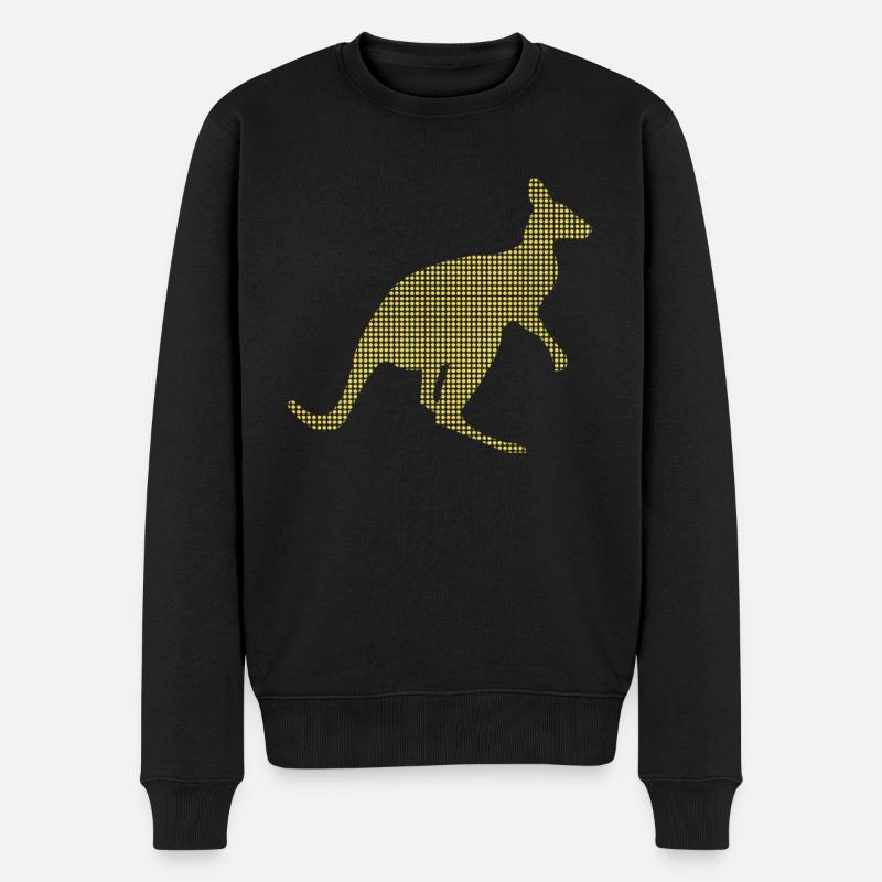 Känguru - Männer Premium Bio Pullover - Schwarz