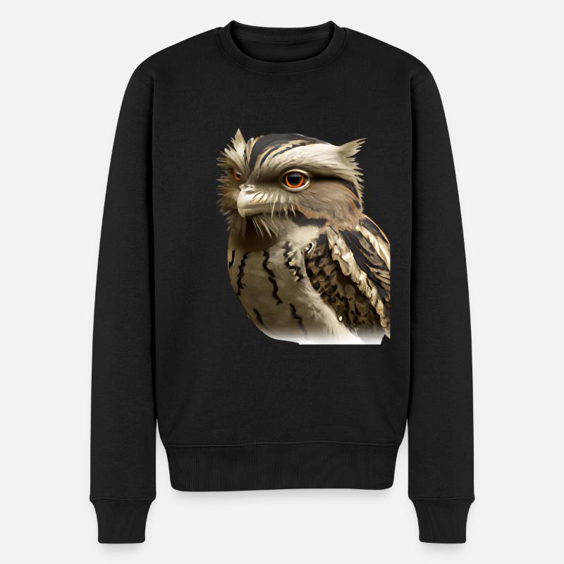 Potoo - der Nachtjäger - Männer Premium Bio Pullover - Schwarz