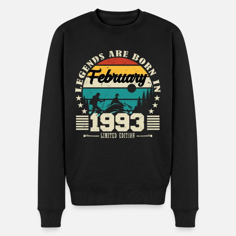 février 1993. Cadeau d'anniversaire février 1993. - Pull Premium bio Homme - noir