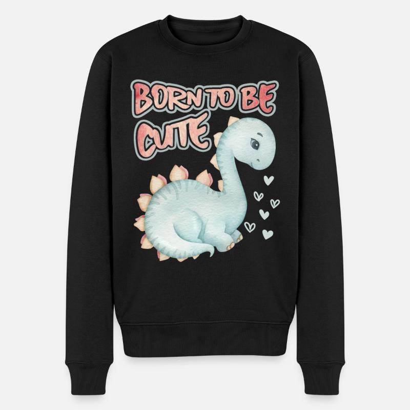 Bébé dinosaure, disant, mignon-dinosaure - Pull Premium bio Homme - noir