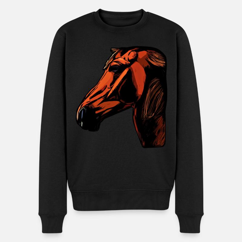Motif d’animal de cheval - Pull Premium bio Homme - noir