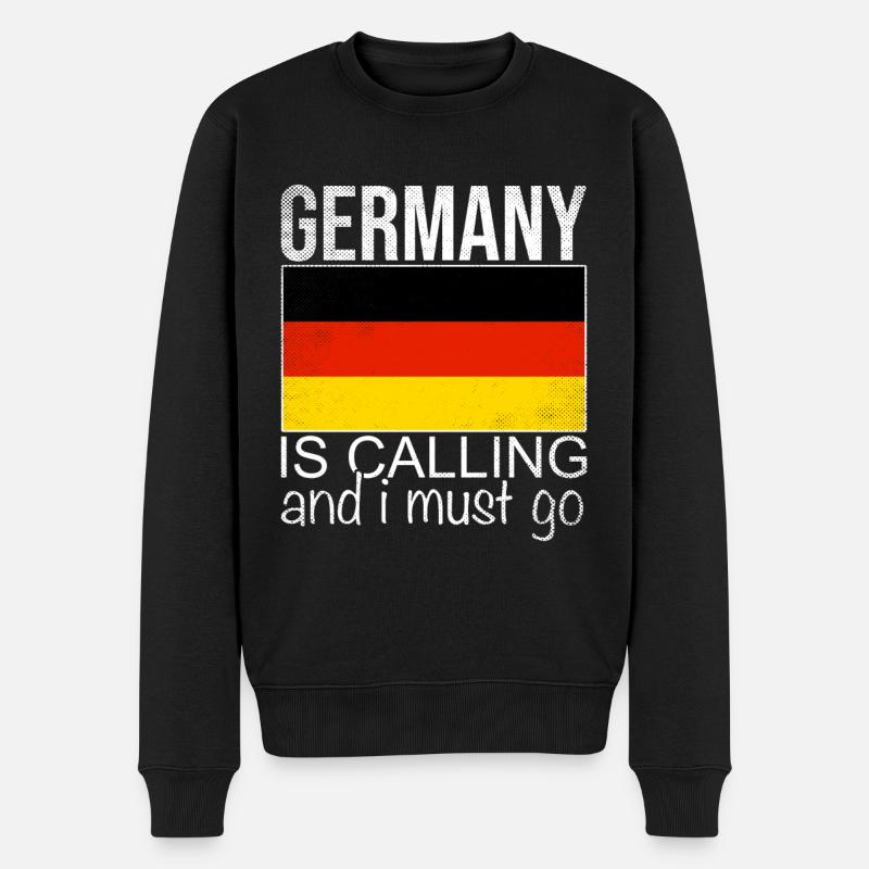 Deutschland Spruch - Männer Premium Bio Pullover - Schwarz
