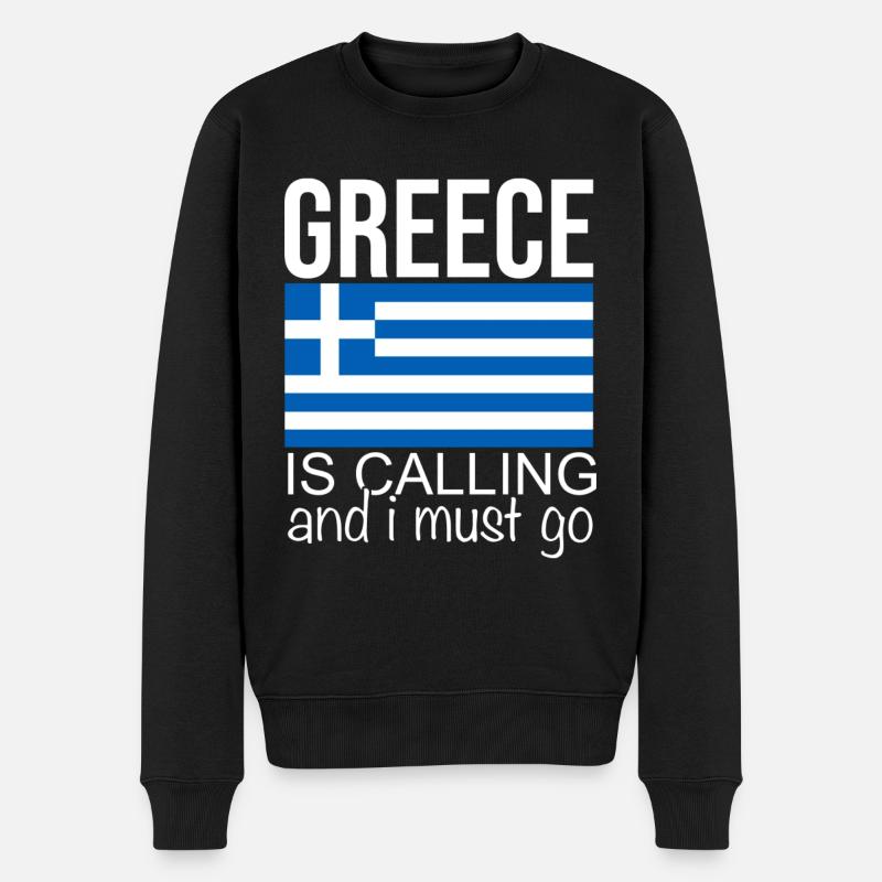 Griechenland Spruch - Männer Premium Bio Pullover - Schwarz