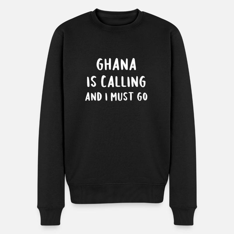 Ghana ruft und ich muss gehen - Männer Premium Bio Pullover - Schwarz