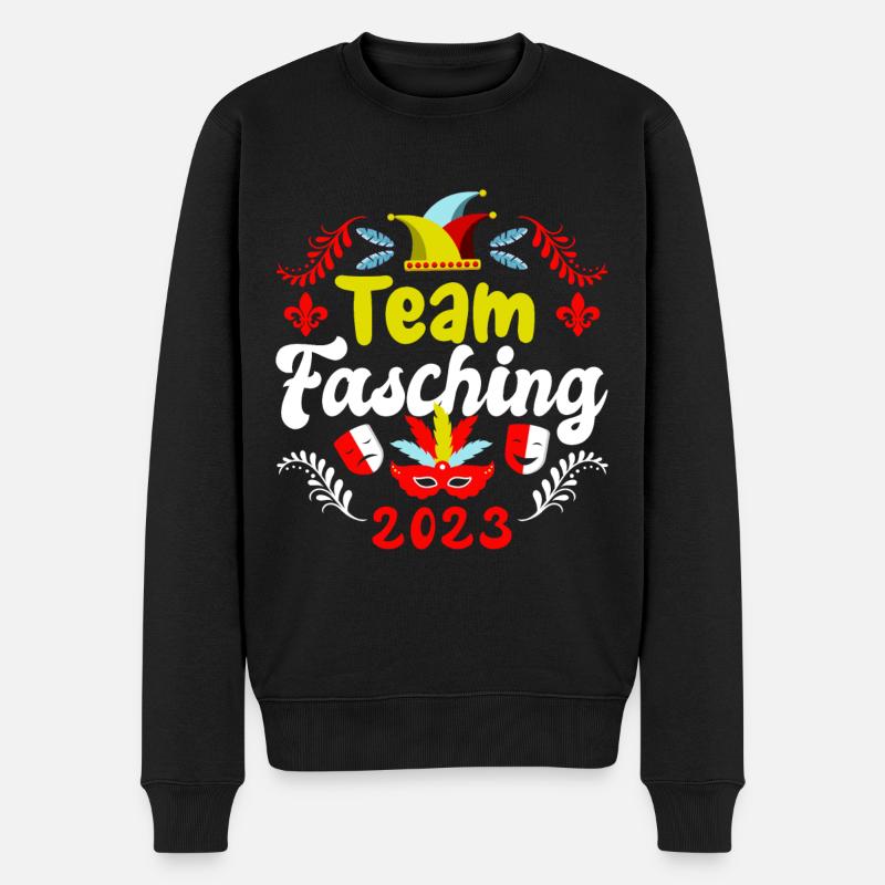 Team Fasching 2023 Outfit - Männer Premium Bio Pullover - Schwarz