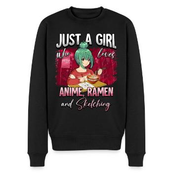 Anime Otaku Weeb - Men's Premium Organic Jumper - black - Front - Nico (187cm)