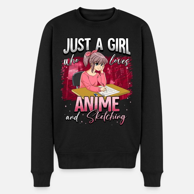 Anime Otaku Weeb - Männer Premium Bio Pullover - Schwarz