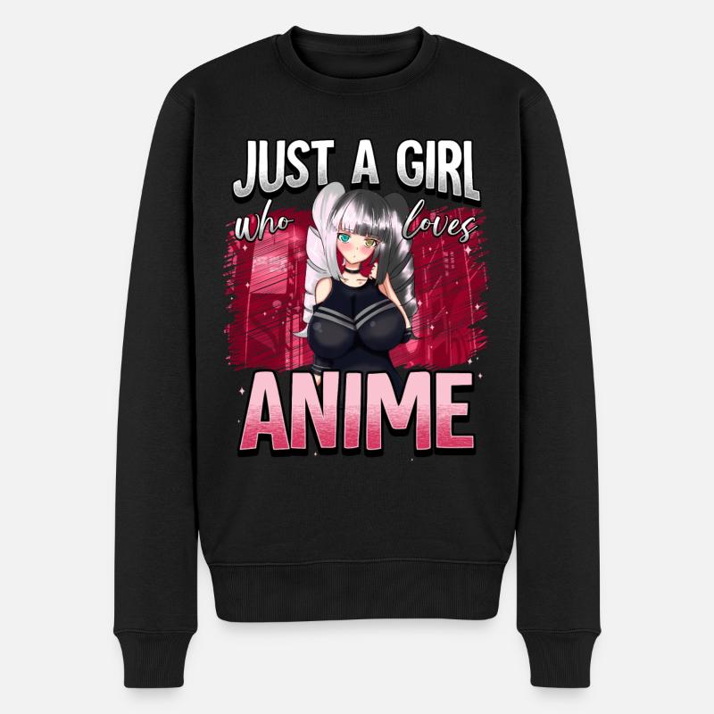 Anime Otaku Weeb - Männer Premium Bio Pullover - Schwarz