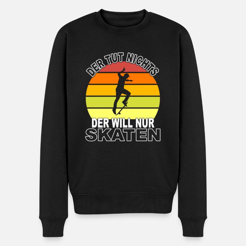 Skaten Spruch - Männer Premium Bio Pullover - Schwarz