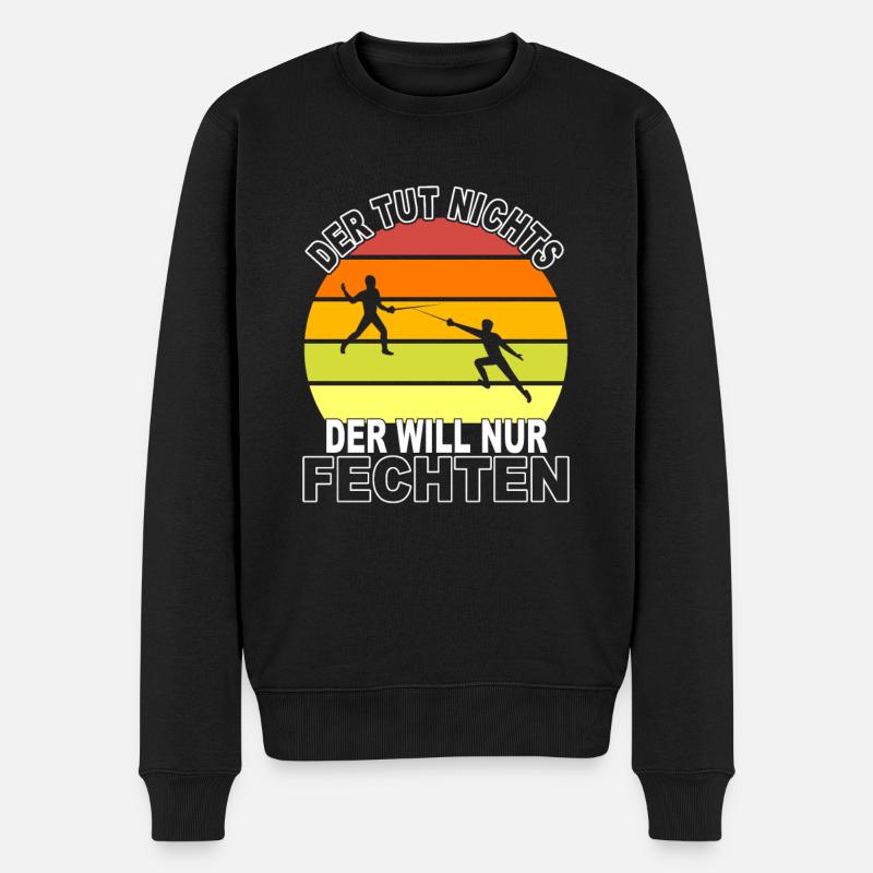 Fechten Spruch - Männer Premium Bio Pullover - Schwarz
