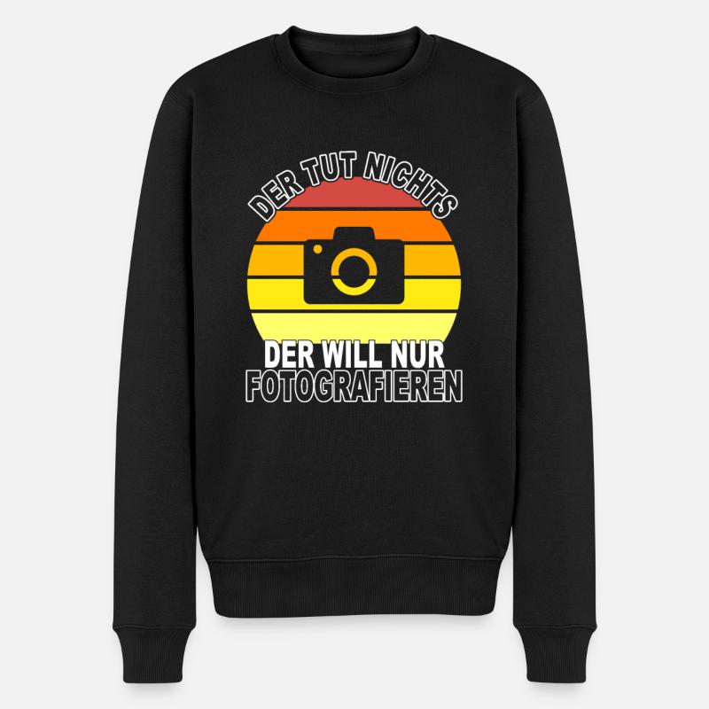 Fotografie Spruch - Männer Premium Bio Pullover - Schwarz