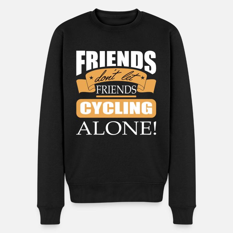 Friends don't let friends Cycling Alone bicycle - Männer Premium Bio Pullover - Schwarz