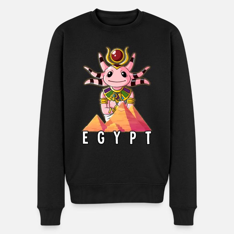 Ägypten Axolotl Pharao - Männer Premium Bio Pullover - Schwarz