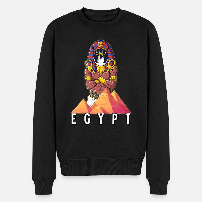 Ägypten Falke Pharao - Männer Premium Bio Pullover - Schwarz