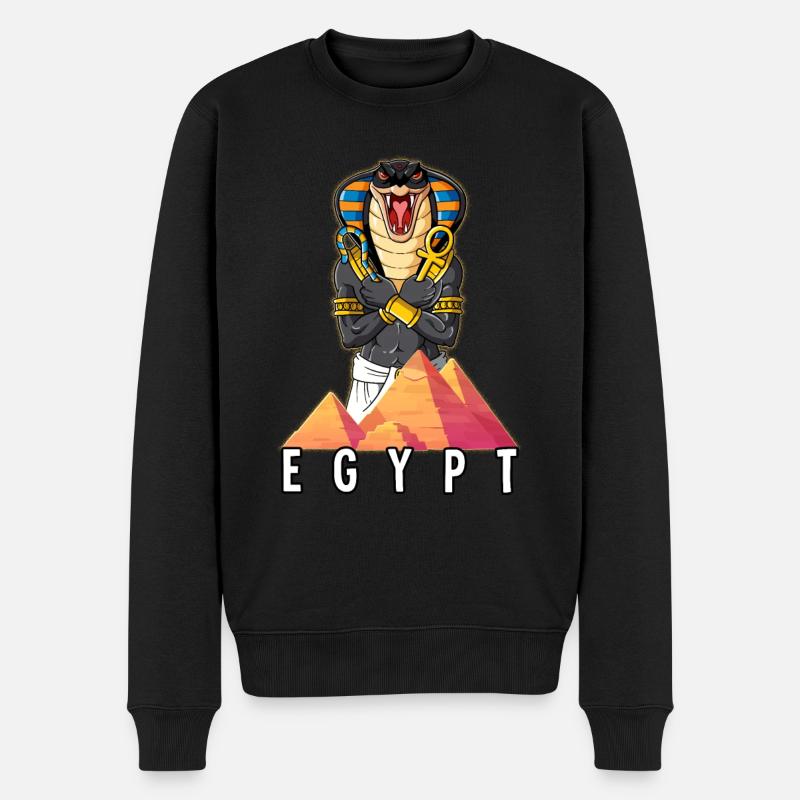 Ägypten Schlange Pharao - Männer Premium Bio Pullover - Schwarz