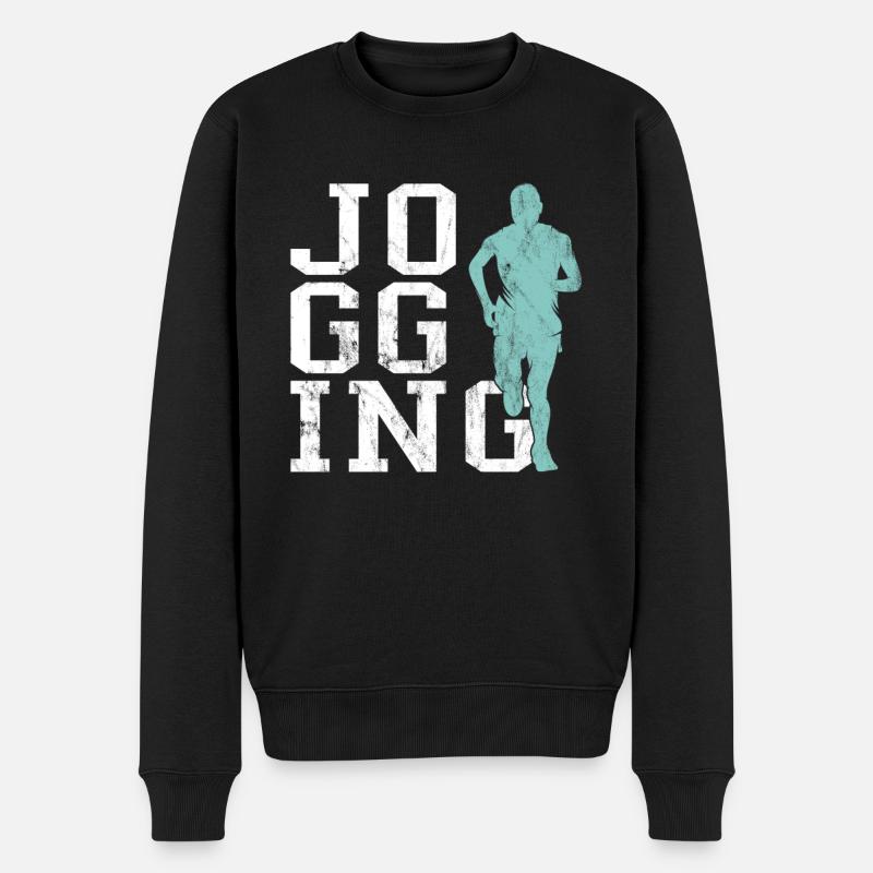 Joggen - Männer Premium Bio Pullover - Schwarz