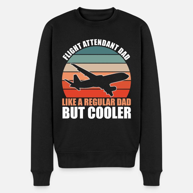 Flight Attendant Dad - Männer Premium Bio Pullover - Schwarz