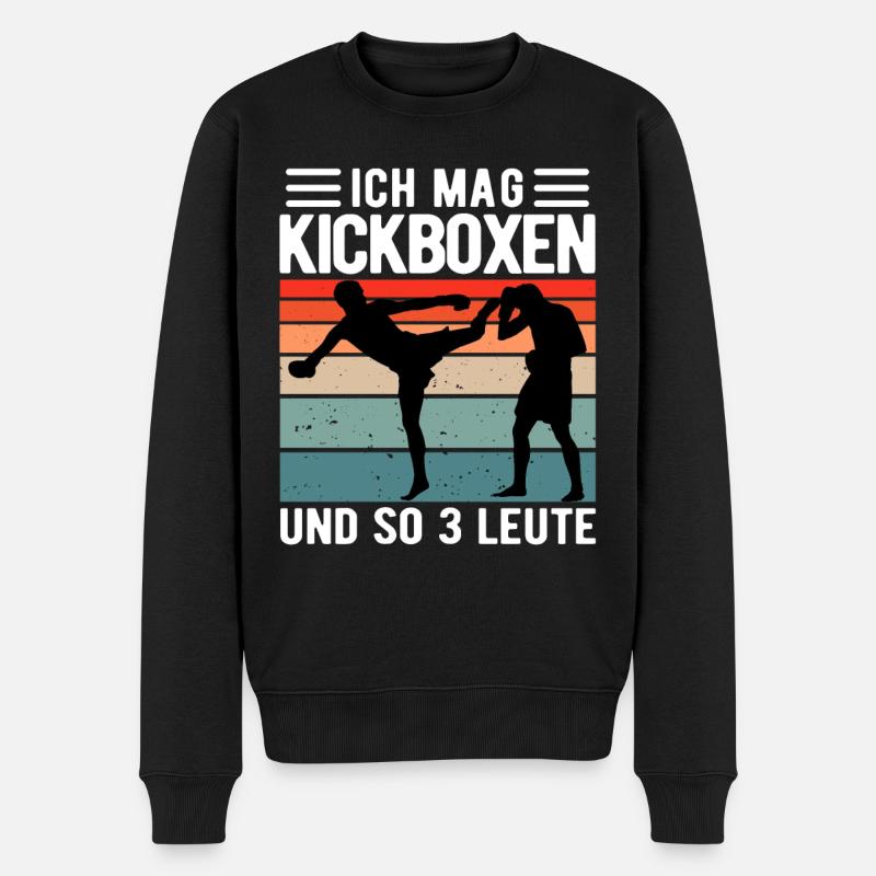 Kickboxen Kampfsport lustiger Spruch Geschenk - Männer Premium Bio Pullover - Schwarz