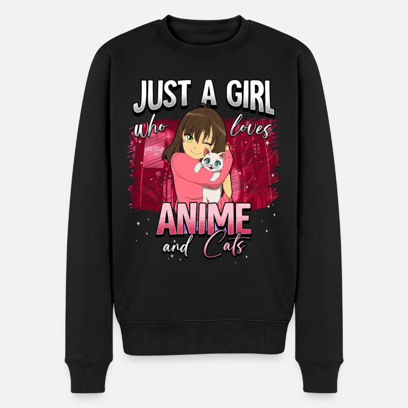 Anime Otaku Weeb - Männer Premium Bio Pullover - Schwarz