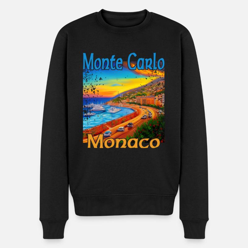 Monte Carlo Sunset à Monaco - Pull Premium bio Homme - noir