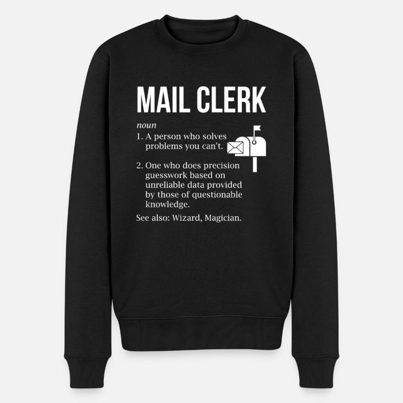mail clerk definition, mail clerk - Männer Premium Bio Pullover - Schwarz