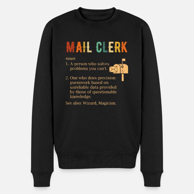 mail clerk definition, mail clerk - Männer Premium Bio Pullover - Schwarz