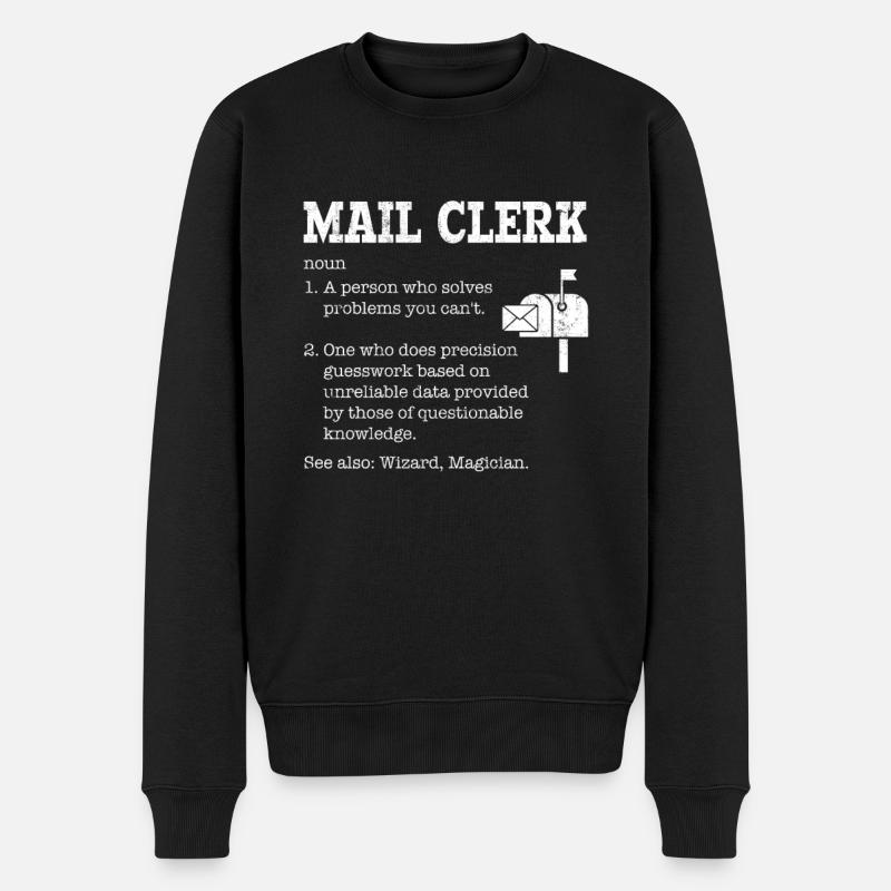 mail clerk definition, mail clerk - Männer Premium Bio Pullover - Schwarz