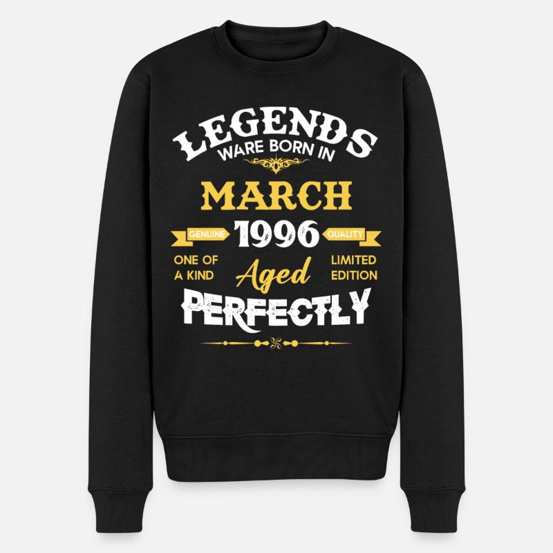 Vintage Aged To Perfection March 1996 - Männer Premium Bio Pullover - Schwarz