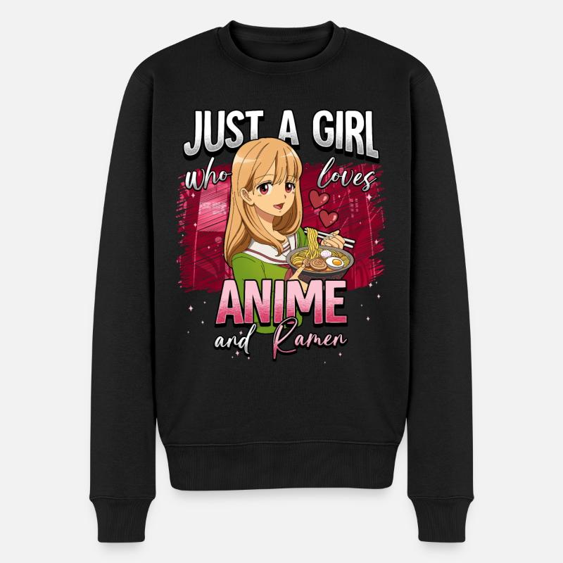 Anime Otaku Weeb - Männer Premium Bio Pullover - Schwarz