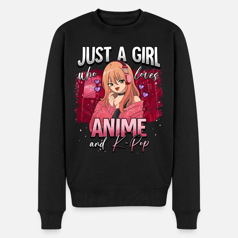 Anime Otaku Weeb - Männer Premium Bio Pullover - Schwarz