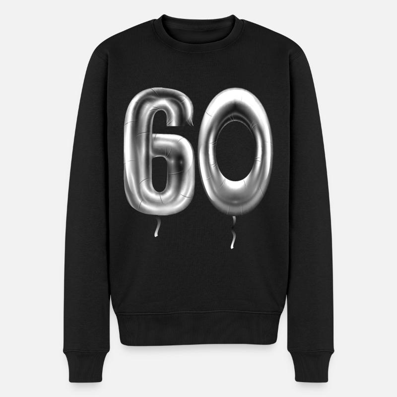 60. Geburtstag Ballons Geburtstagsballons 60 Jahre - Männer Premium Bio Pullover - Schwarz