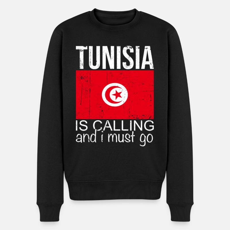 Tunesien - Männer Premium Bio Pullover - Schwarz