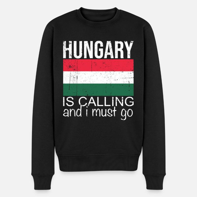 Ungarn Spruch - Männer Premium Bio Pullover - Schwarz