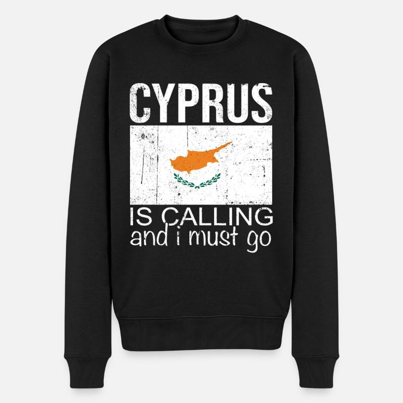 Zypern Spruch - Männer Premium Bio Pullover - Schwarz