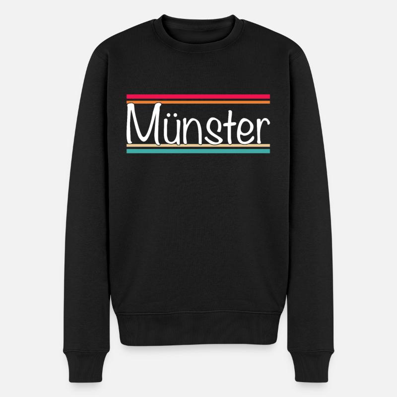 Münster - Männer Premium Bio Pullover - Schwarz