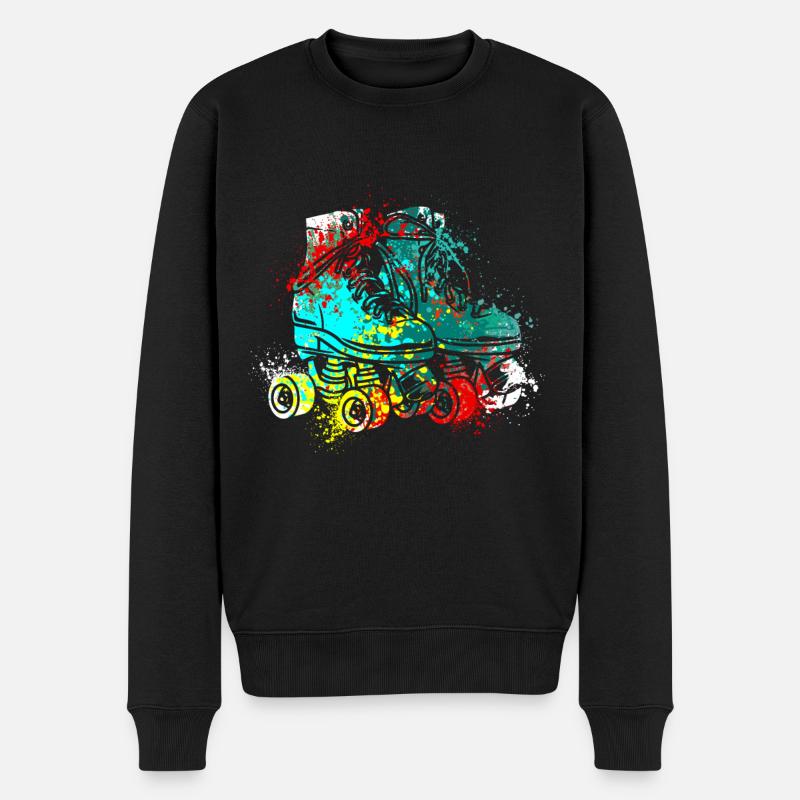 Splash Art inline skating - Männer Premium Bio Pullover - Schwarz