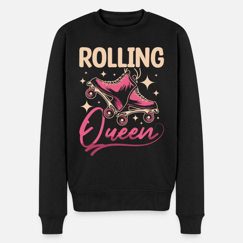 Inline skating rolling queen - Männer Premium Bio Pullover - Schwarz