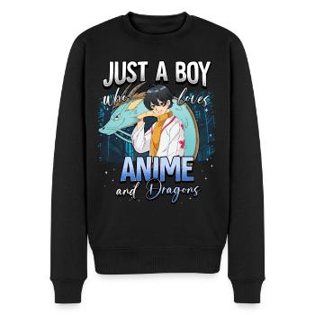 Anime Otaku Weeb - Men's Premium Organic Jumper - black - Front - Nico (187cm)