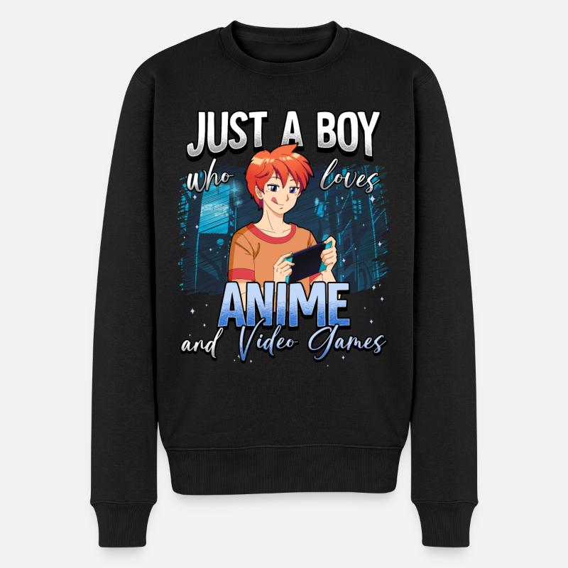 Anime Otaku Weeb - Männer Premium Bio Pullover - Schwarz