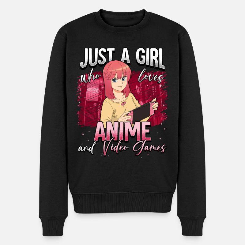 Anime Otaku Weeb - Männer Premium Bio Pullover - Schwarz