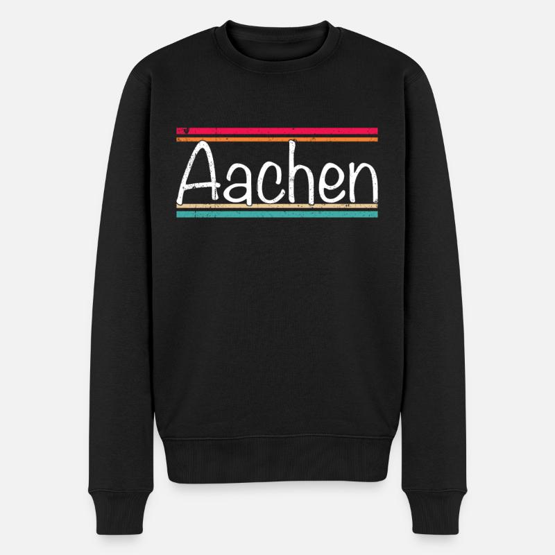 Aachen - Männer Premium Bio Pullover - Schwarz