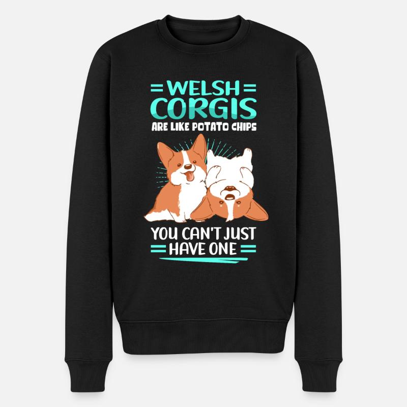 Welsh Corgi Hund Hundebesitzer Corgis Geschenk - Männer Premium Bio Pullover - Schwarz