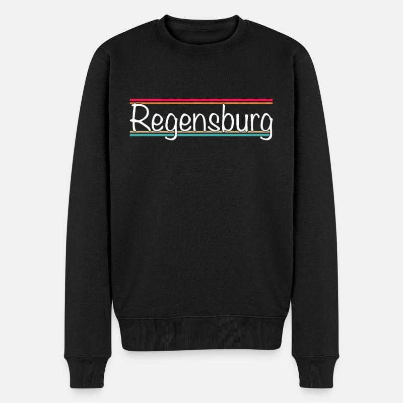 Regensburg - Männer Premium Bio Pullover - Schwarz