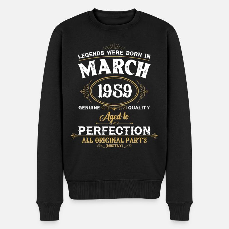 Legends Were Born In March 1959 - Männer Premium Bio Pullover - Schwarz