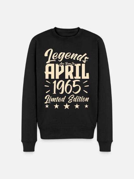 Født i 1965 Fødselsdagsgave 1965 - Økologisk premium-sweatshirt til mænd - sort