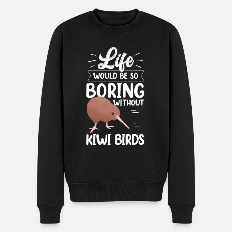 Kiwi Vogel langweilig ohne Neuseeland Kiwi - Männer Premium Bio Pullover - Schwarz